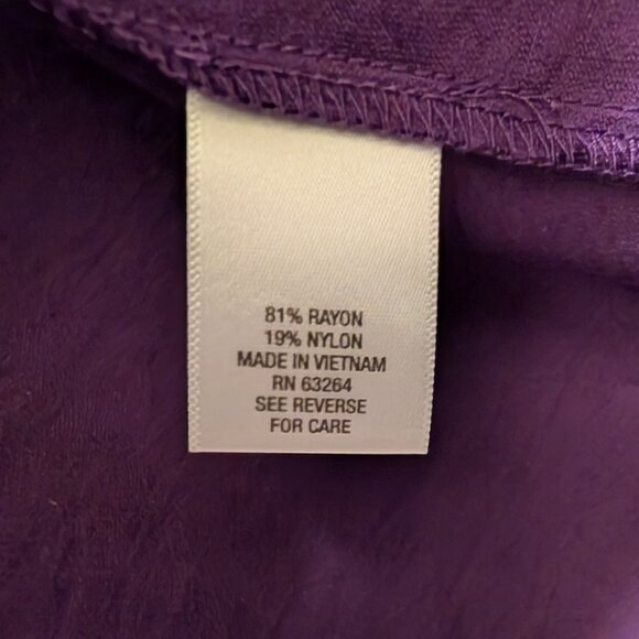 Est 1962 Womens Plus Size 1X Purple 3/4 Sleeve Button Front Blouse - Picture 4 of 6